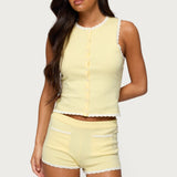 Leila Scalloped Knit Tank Top