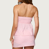 Avalai Linen Look Strapless Babydoll Top