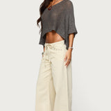 Laline Oversized Knit Crop Top