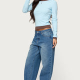 Contrast Layered Look Long Sleeve T Shirt