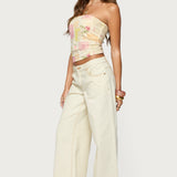 Cicilla Vintage Mixed Print Tube Top