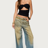 Textured Knit Strapless Cutout Top