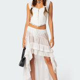 Button Front Lacey Corset