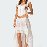 Button Front Lacey Corset
