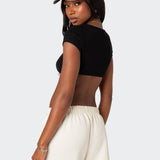 Square Neck Ribbed Crop Top