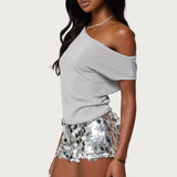 Holly Glitter Off Shoulder Top