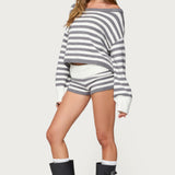 Saphi Striped Foldover Knit Shorts
