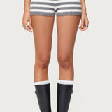 Saphi Striped Foldover Knit Shorts