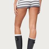 Saphi Striped Foldover Knit Shorts