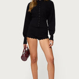 Maizy Scalloped Knit Micro Shorts