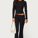 Daliya Polka Dot Long Sleeve Top