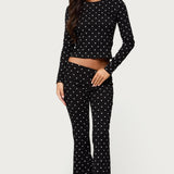 Daliya Polka Dot Long Sleeve Top