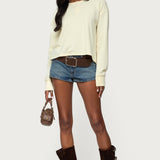 Deni Long Sleeve Henley Waffle Top