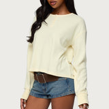 Deni Long Sleeve Henley Waffle Top