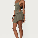 Janah Asymmetric Fold Over Mini Skort
