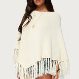 Kamila Fringe Knit Poncho