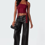 Gathered Two Piece Mesh Scarf Top