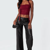 Gathered Two Piece Mesh Scarf Top