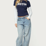 Boston Layered Long Sleeve T Shirt