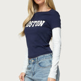 Boston Layered Long Sleeve T Shirt