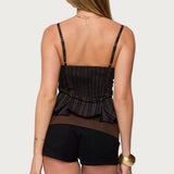 Kiya Striped Peplum Top