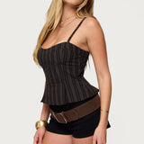 Kiya Striped Peplum Top