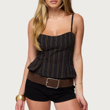 Kiya Striped Peplum Top