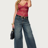 Nolyn Sheer Lace V Neck Bodysuit