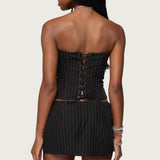 Maeve Pinstripe Strapless Corset