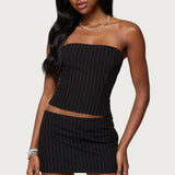 Maeve Pinstripe Strapless Corset