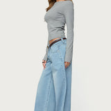 Loria Striped Boat Neck Top