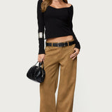 Nattie Off Shoulder V Neck Top