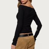 Nattie Off Shoulder V Neck Top