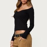 Nattie Off Shoulder V Neck Top