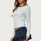 Brianna Striped Long Sleeve T Shirt