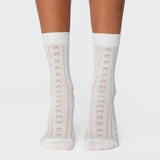 Bow Pointelle Socks