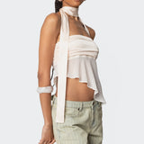 Asymmetric Two Piece Scarf Top