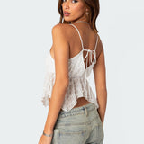 Flutter Frilled Tie Back Top