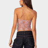 Twilight Sheer Lace Split Front Top