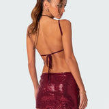 Cosmo Open Back Sequin Top