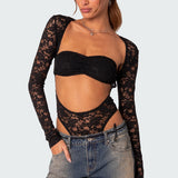 Zoey Sheer Lace Two Piece Bodysuit