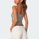 Maxeen Shiny Gathered Tube Top