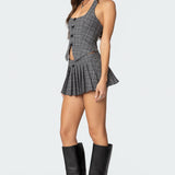 Palmer Plaid Pleated Mini Skort