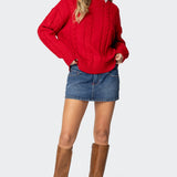Embroidered Pocket Denim Mini Skirt