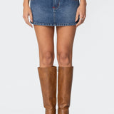 Embroidered Pocket Denim Mini Skirt