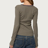Roma Striped Henley Top