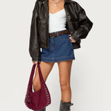 Felica High Rise Denim Mini Skort