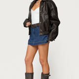 Felica High Rise Denim Mini Skort