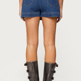 Felica High Rise Denim Mini Skort