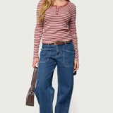 Roma Striped Henley Top